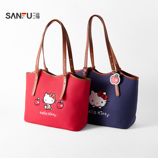 三福单肩凯蒂猫大托特包装饰袋 生活日用收纳好物包包851572