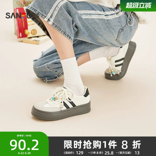 三福夏季韩系休闲风女德训板鞋