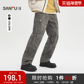 男士 蜡染打褶工装 休闲裤 三福2025冬季 街潮宽松锥形长裤 514774