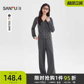 2026新款 两件套女装 春季 简约连帽外套直筒长裤 时尚 三福休闲套装