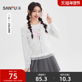 外套上衣女装 三福卫衣开衫 507581 小个子时尚 连帽短款 2025新款 秋季