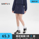 516814 撞色拼接松紧腰休闲A字半身裙子女装 三福短裙2026新款 春季