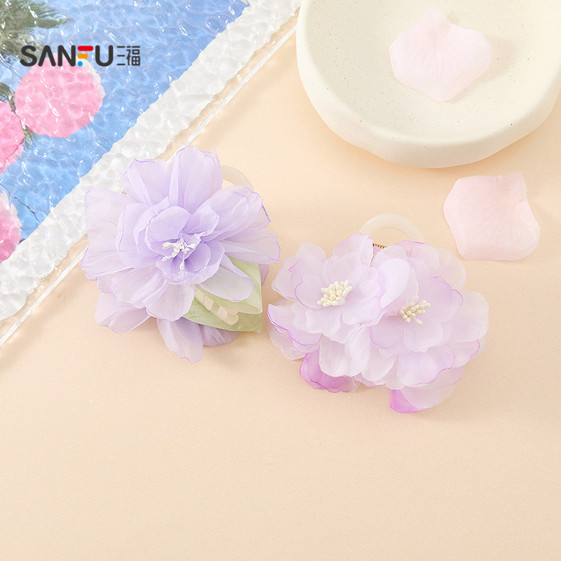 三福香芋立体花爪夹单个 甜美时尚发饰头饰配饰发夹饰品857827图片