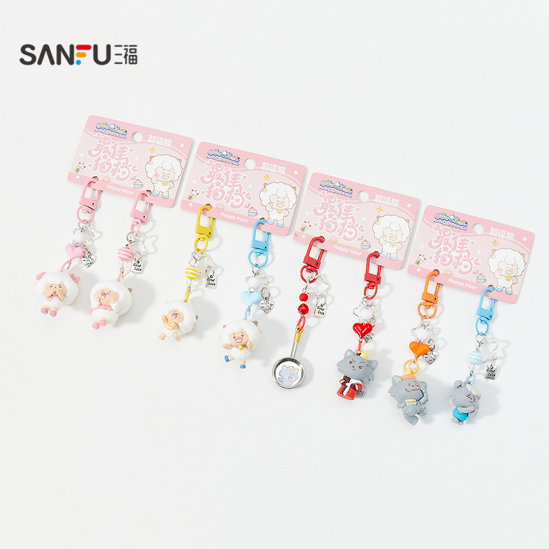 三福喜羊羊与灰太狼IP羊村小鼻嘎对装锁扣 创意锁包扣850445