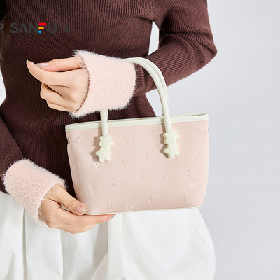 三福手提包春季马上聚会休闲风水桶包小菜篮子包PU女包516623