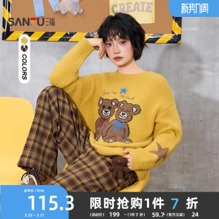 小熊图案宽松上衣女装 时尚 515521 春季 三福毛衣可外穿内搭2026新款