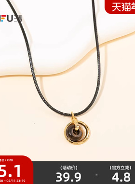 三福复古罗马短项链单条 经典优雅时尚首饰配饰链条颈链850897