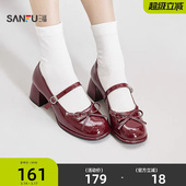 852689 千金可露丽洛丽塔风蕾丝蝴蝶结增高女鞋 三福女单鞋 春季