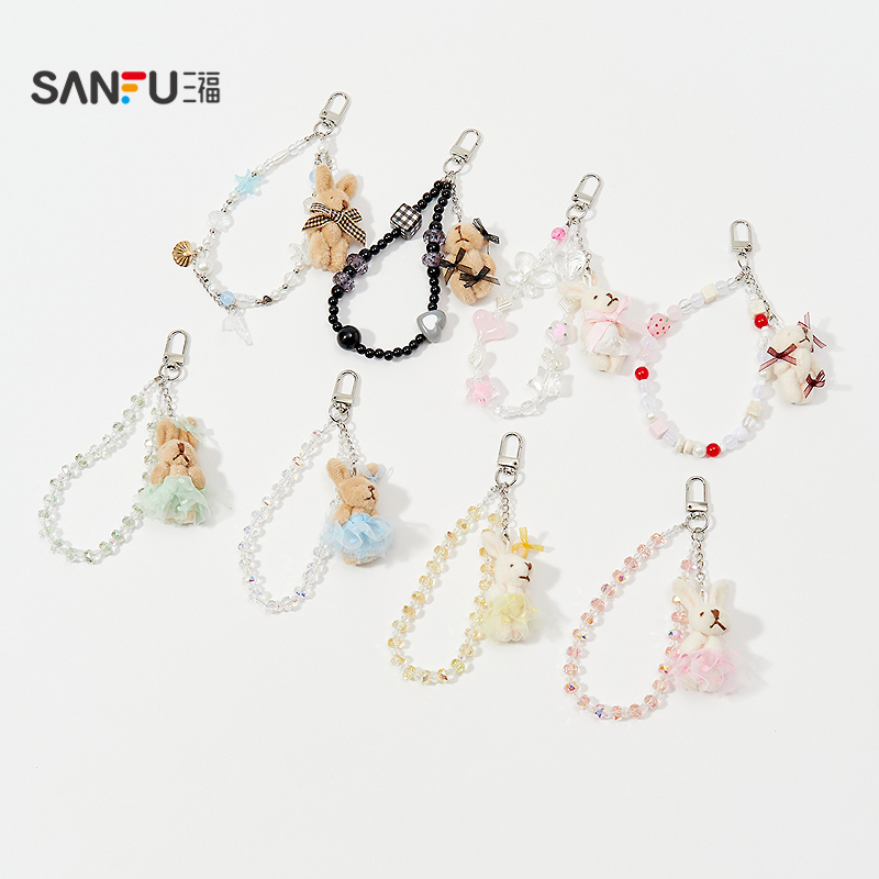 三福公仔串珠迷你锁扣 萌趣创意挂件锁包扣钥匙扣挂饰509929
