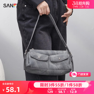 三福腋下包女包新款复古千禧辣妹y2k牛仔包包通勤小众挎包472860