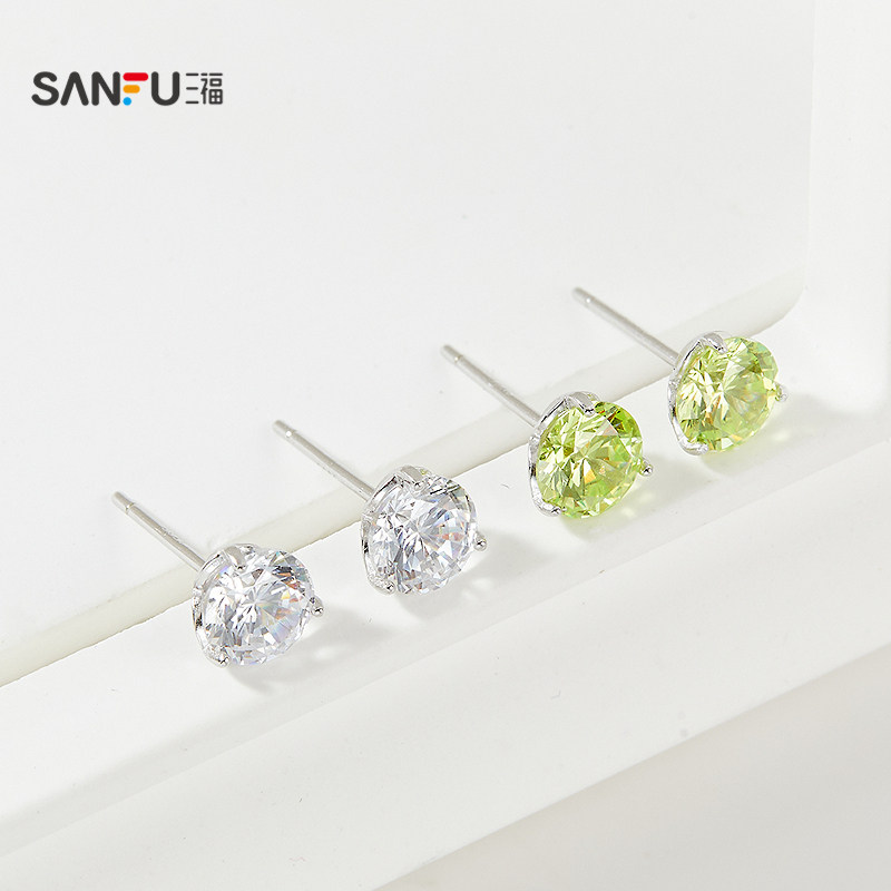 三福925银八心八箭耳钉一对 优雅轻奢首饰耳饰配饰耳环842762