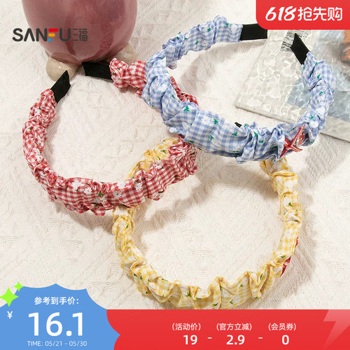 三福农场褶皱头箍单个 文艺淑女造型发饰头饰配饰发箍854515