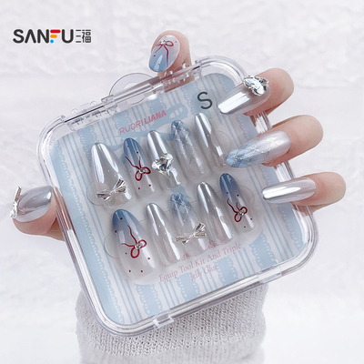 洛丽莲娜中长杏少女手工穿戴甲美甲贴 842171