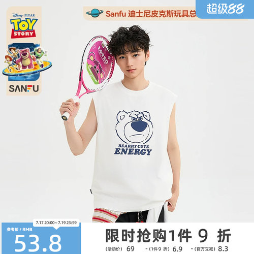 【玩具总动员联名】三福2026夏季新款草莓熊宽肩背心男523815