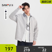 卫衣男都市气质通勤宽松外套518717 格纹开衫 三福2026春季 新款