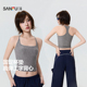 三福女春季 轻运动细肩带工字背大方领上衣855262 带垫瑜伽背心