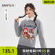 513489 小熊图案圆领宽松小个子上衣女装 三福套头毛衣2025新款 冬季