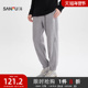 三福2025冬季 511995 都市宽松束脚口长裤 男士 英文糯米绒休闲裤