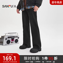 街潮直腰长裤 简约纯色加绒喇叭牛仔裤 513337 男士 三福2025冬季