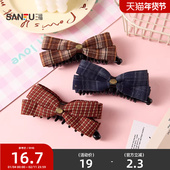 三福领结格马尾夹单个 优雅淑女复古造型发饰配饰发夹851087