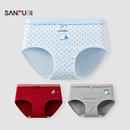 女本命年红色蝴蝶结半平角裤 中腰内裤 514975 姆明联名 三福新年