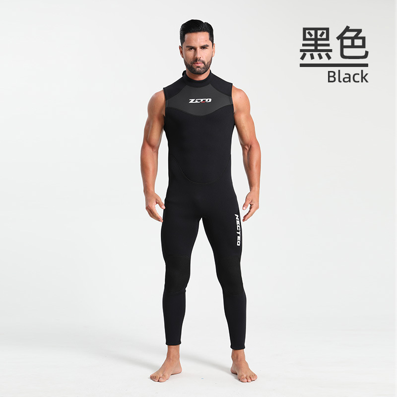3mm无袖连体潜水服男女防晒冲浪服防寒保暖游泳衣摩托艇漂流浮潜