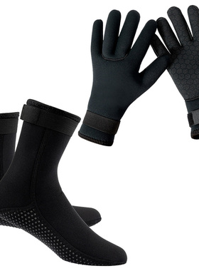 3MM氯丁橡胶潜水袜男女防滑防寒冬泳保暖沙滩袜鞋潜水手套套装