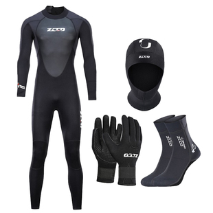 3MM大码情侣湿式潜水服套装男女长袖长裤连体水母衣保暖教练泳衣