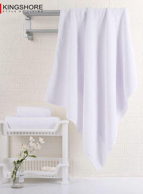 金号纯棉毛巾2条装加厚116g/条酒店纯白色洗脸巾面巾柔软吸水浴巾