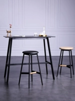 Промышленное в стиле бар ретро -бар -стул железо с высоким стулом Nordic Минималистский высокий стул черный круглый стул