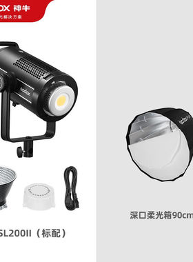 神牛（Godox）SL200WII二代摄影灯直播间补光灯套装LED太阳灯常亮