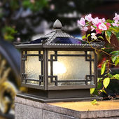 安妮日记文渊阁太阳能庭院户外柱头灯别墅花园大门灯室外防水接电