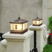 圣蒂斯曼太阳能柱头灯全铜庭院灯户外防水别墅门柱围墙吉祥如意大