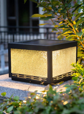 林爵（LINJUE）太阳能LED柱头灯户外防水家用室外景观庭院氛围灯