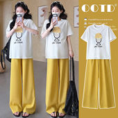 短袖 上衣 直筒裤 高级感孕妇装 穿搭一整套装 2026新款 孕妈法式 夏装