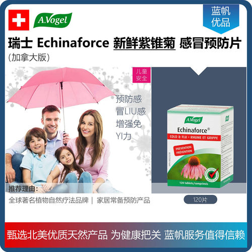【温哥华顺丰】120片 瑞士A.Vogel Echinaforce 紫锥菊预防片