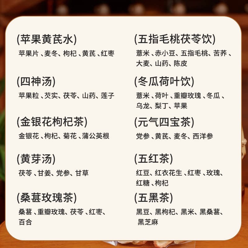 桑葚玫瑰茶四神汤元气四宝茶黄精组合型花茶