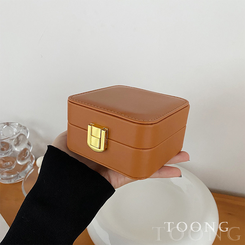 더러운 오렌지 꽃 보석 상자 저장 상자 작은 절묘한 귀걸이 반지 보석 저장 상자 간단한 휴대용 여행 상자