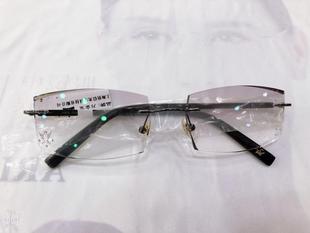 专柜正品 2119 万金宝无框切边镶钻超轻纯钛眼镜 万金宝无框眼镜