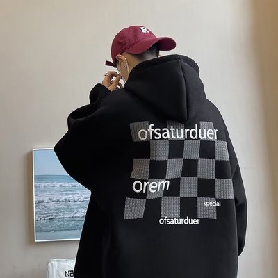 chic重磅卫衣美式高街男外套oversize连帽春秋款ins潮牌港风百搭