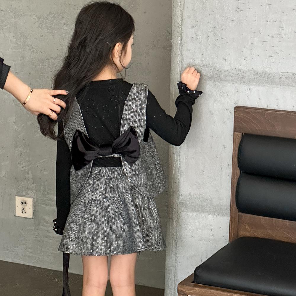 女童套装秋装2025新款儿童春秋款中大童洋气背心裙子小香风三件套