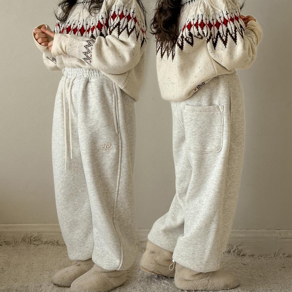 女童加绒裤子2025秋冬新款儿童加厚保暖裤白色冬季运动裤洋气卫裤