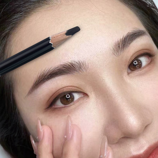 专业纹绣化妆师野生线条眉笔设计砍刀眉笔根根分明防水黑灰色硬心