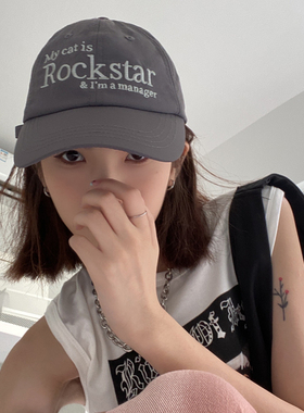 my catis rockstar字母软顶棒球帽子女夏季韩版ins尼龙鸭舌帽男潮