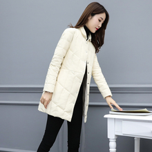 羽绒服女中长款2025年冬季新款立领设计感小众轻薄韩版小个子外套