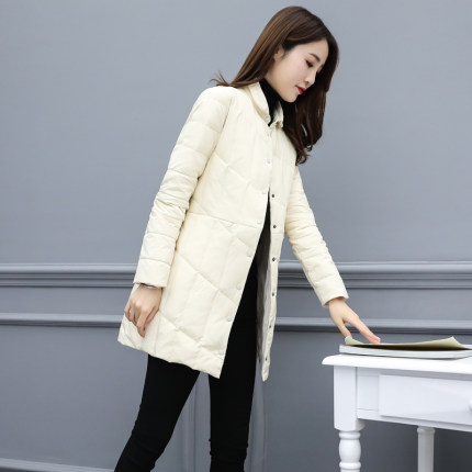 羽绒服女中长款2025年冬季新款立领设计感小众轻薄韩版小个子外套