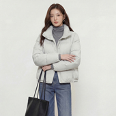 立领泡芙羽绒服女新款 2025冬季 气质简约灰色保暖白鸭绒休闲外套潮