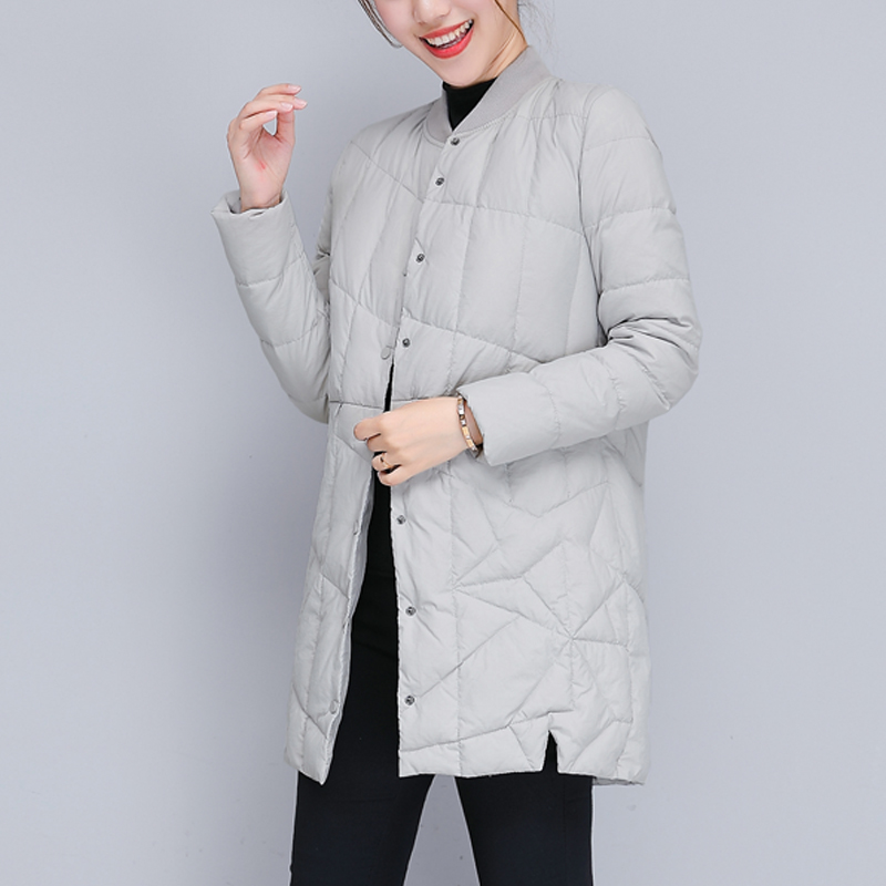 羽绒服女2025冬季新款轻薄爆款韩版修身简约时尚女士白鸭绒外套潮