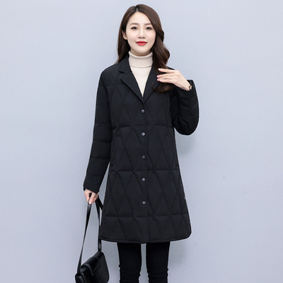 中长款西装领羽绒服女中长款