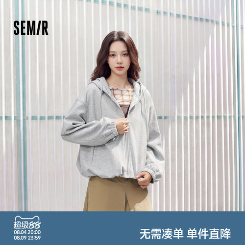 森马运动风连帽宽松花苞外套女